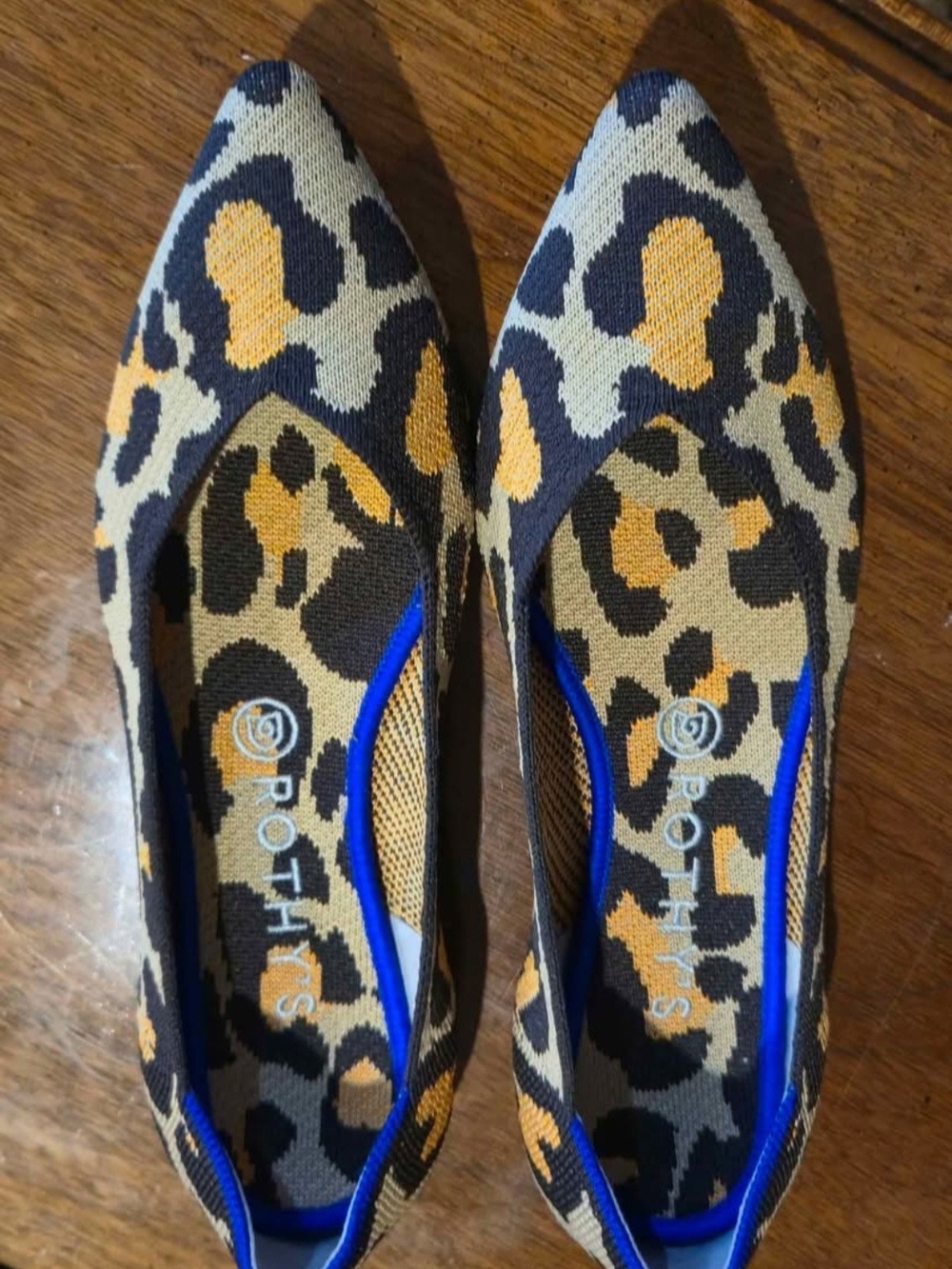 Rothy's Leopard Print Knit Flats in Black, Tan & Gold - Picture 4 of 6